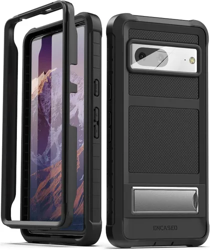 Miniatura 7 de ENCASED Funda con función atril diseñada para Google Pixel 7 [Ultra Protectiva] Funda de cuerpo completo con soporte de metal, color negro