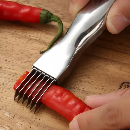 Miniatura 6 de Shred Silk The Knife, cuchillo de cebolla verde picada de acero inoxidable 2024, picador rápido de alimentos, cortador afilado de cebolleta para 1pcs