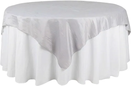Miniatura 14 de Efavormart - Mantel cuadrado de tafetán arrugado de acordeón beige de 72 x 72 pulgadas