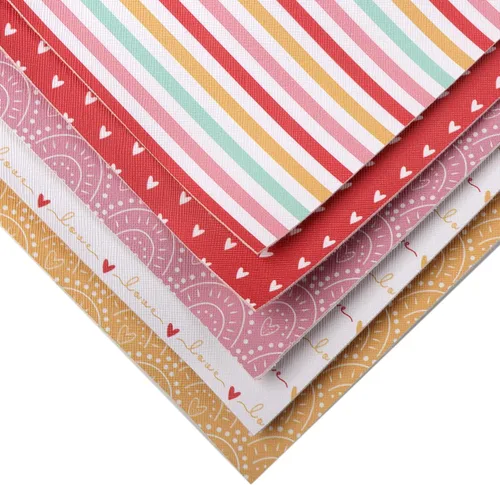 Miniatura 3 de David accessories Hojas de tela de cuero sintético con estampado de corazón arcoíris, 5 piezas de 7.7 x 12.9 pulgadas