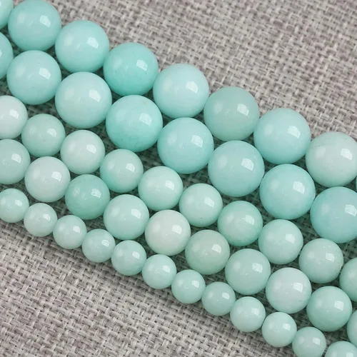 Miniatura 104 de 4MM 86 piezas cuentas sueltas de calcedonia azul aguamarina para hacer joyas, pulseras, collares Aguamarina azul