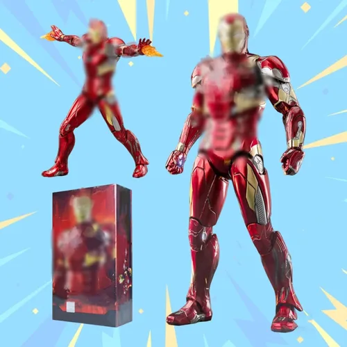 LonullyMege MK46Ironman - Figuras de acción de 7 pulgadas, todas las articulaciones móviles, juguetes coleccionables, pintura metálica completa con