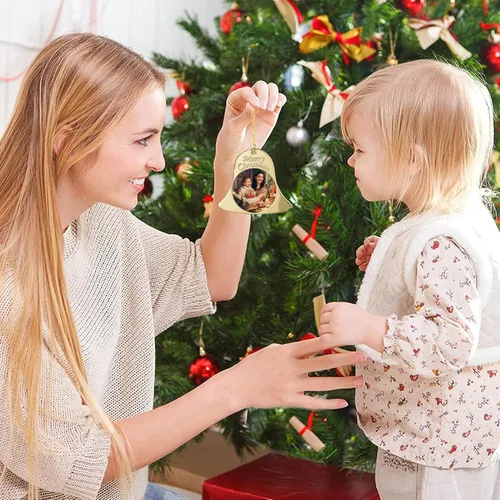 Miniatura 6 de Adornos personalizados de Navidad con foto/nombre, adornos personalizados de Navidad 2024, impresión de doble cara para árbol de Navidad, hogar