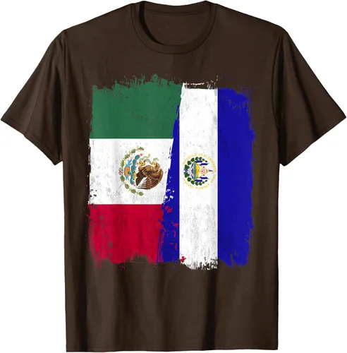 Miniatura 8 de Camiseta con la bandera mexicana de El Salvador con la mitad de la bandera mexicana de El Salvador