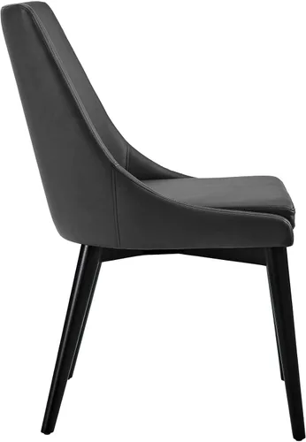 Miniatura 3 de Modway Viscount Mid-Century - Silla tapizada de piel sintética moderna para cocina y comedor, color negro