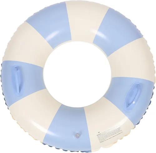 Garneck Anillo de natación inflable de 32.3 pulgadas, diseño retro a rayas, flotante, flotadores de piscina con asas, anillos de PVC para adultos,