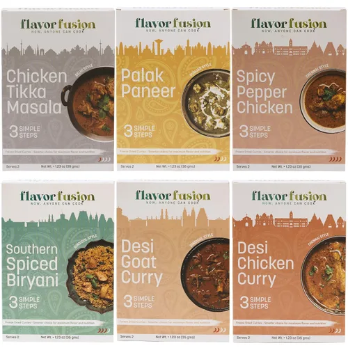 Miniatura 12 de Flavor Fusion Favoritos tradicionales con ingredientes naturales: pollo Tikka Masala, palak Paneer y pollo picante a la pimienta para una cocina