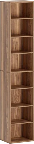 Miniatura 10 de IRONCK Estantería alta y estrecha de 8 niveles, estantería de esquina compacta, fácil de combinar para sala de estar, oficina, estudio, dormitorio