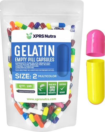 XPRS Nutra Cápsulas vacías de tamaño 2 – 100 cápsulas vacías de gelatina – Pastillas de relleno de cápsulas de bricolaje – Cápsulas de gel de Multi