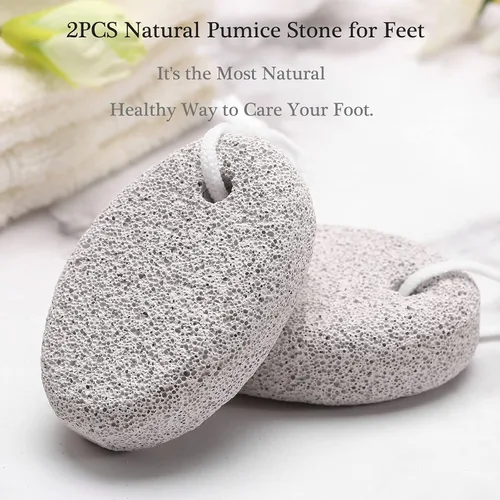 Miniatura 2 de 2 piezas de piedra pómez natural para pies, herramientas de pedicura de lava, removedor de callos de piel dura para hombres y mujeres, pies y manos