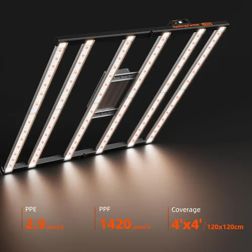 Miniatura 8 de Spider Farmer SE5000 - Luz LED de crecimiento de 480 W, control remoto inteligente, espectro completo, regulable, cadena de margarita, lámpara