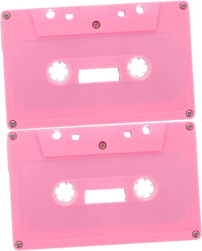 ibasenice Juego de decoración de cinta de casete retro, 2 piezas de casetes en blanco, centro de mesa de fiesta musical para uso decorativo y