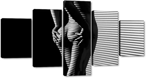 Miniatura 10 de Lienzo extra grande sexy chica desnuda durmiendo en la cama, arte de pared con marco de madera sexy para mujeres desnudas, obras de arte, arte