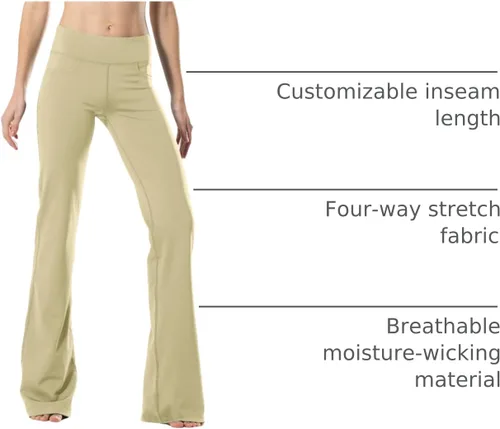 Miniatura 41 de Safort Pantalones de yoga con entrepierna de 28" 30" 32" 34"más amplios en la parte inferior para botas altas, 4 bolsillos, UPF50+