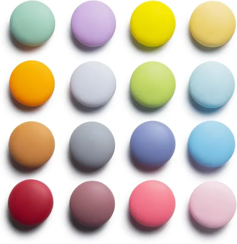Miniatura 9 de SUNURS Imanes de refrigerador de 16/9 piezas, bonitos y coloridos – Imanes de refrigerador con acabado brillante y mate para pizarra blanca