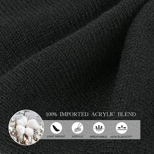 Miniatura 4 de Gorro de invierno para hombre, gorro de punto holgado para mujer, gorro de esquí cálido