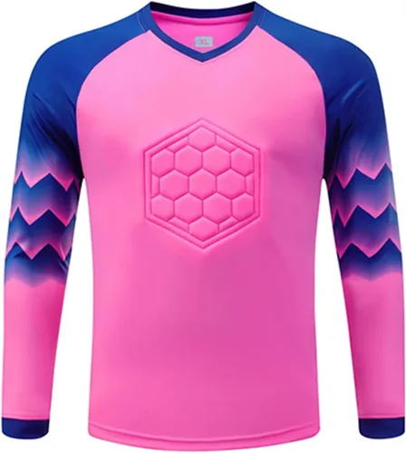 Miniatura 31 de TiaoBug Kids Boys Gladiator Goalkeeper Jersey Padded Goalie Shirt Soccer Jersey Sports Team Training Uniforms