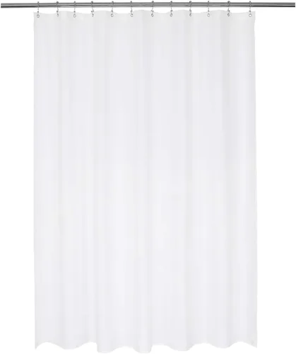 N&Y HOME Cortina de ducha de hotel de nailon, lavable a máquina, resistente al agua, blanco, 72 x 72 pulgadas