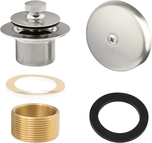 Miniatura 8 de Artiwell Push & Lock - Juego de molduras para bañera con placa frontal de desbordamiento de un solo orificio, kit de conversión de bañera con barra