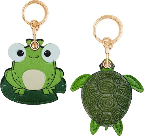 Miniatura 19 de CATCH ON Paquete de 2 fundas de cuero para Airtag para llavero, bonitos accesorios Kawaii adecuados para Airtag