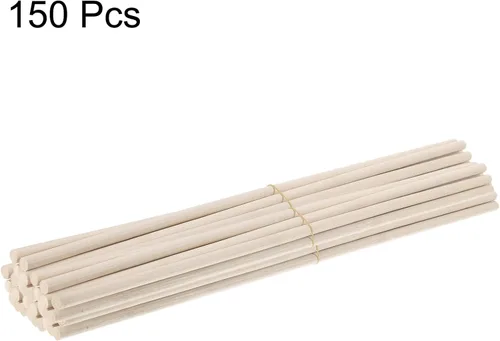 Miniatura 3 de MECCANIXITY Varillas de madera de 11.8 in, 12 varillas redondas de madera, palo de bambú de 0.23 pulgadas para manualidades, accesorios de cabina
