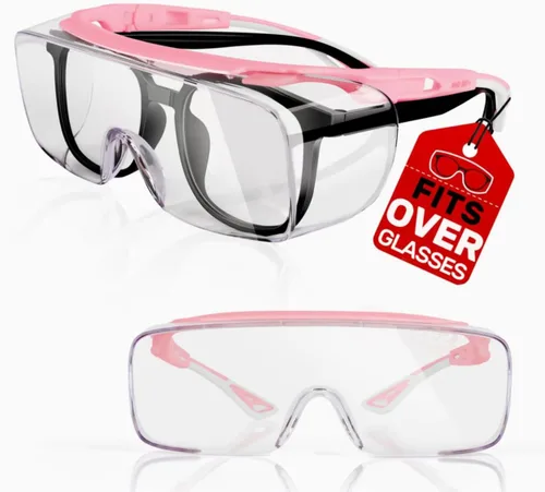 Miniatura 8 de MORK&SUKY Gafas de seguridad que se ajustan a los anteojos recetados, certificado ANSI Z87, protección ocular antivaho para hombres y mujeres.