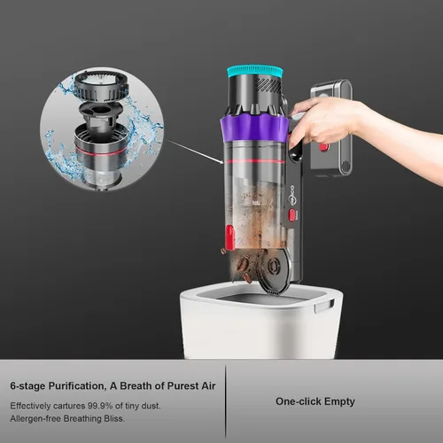 Miniatura 6 de Aspiradora inalámbrica, 550W 48kPa 60 minutos de tiempo de funcionamiento, aspiradoras para el hogar, aspiradora de palo con pantalla inteligente