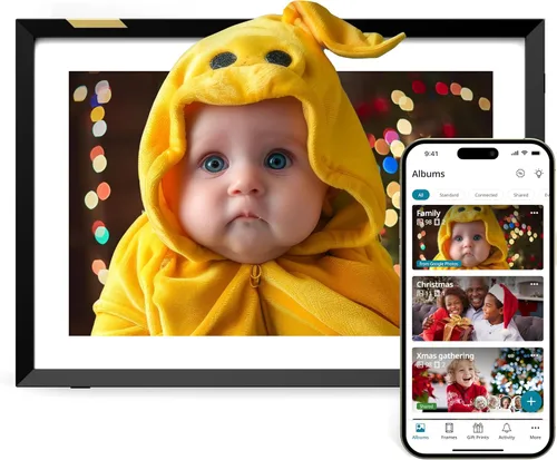 Nixplay - Marco de fotos digital mejorado con IA | Impresionante pantalla táctil HD | Marco de fotos digital perfecto para regalos | Función de