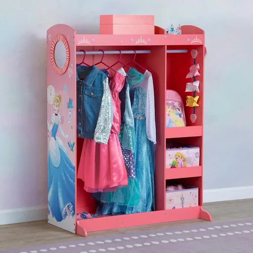Miniatura 3 de Disney Princess Boutique de juego y vestido - Armario/guardarropa de almacenamiento de disfraz de juego simulado para niños con espejo y estantes