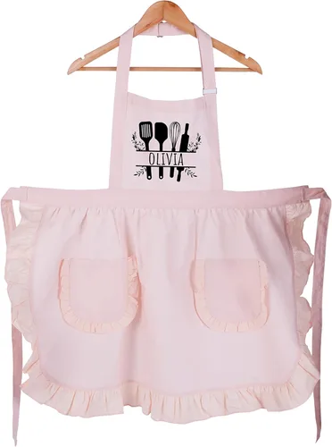 Delantales personalizados para mujeres con bolsillos, delantal personalizado, delantal de cocina de cocina, regalo para mamá, delantal de mujer,