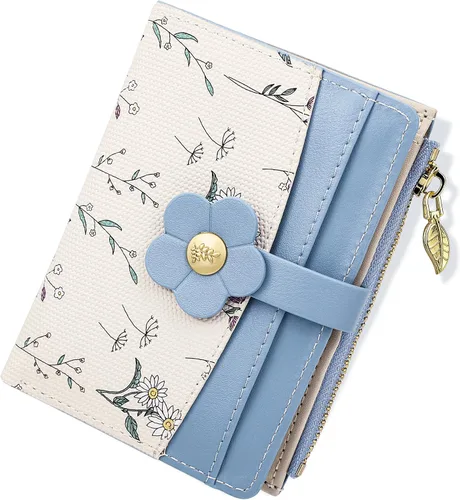 Miniatura 9 de Farcauo Cartera para Mujer delgada con Flores Kawaii, Carteras para Mujeres, Cartera Linda y delgada para Mujeres, Contemporáneo