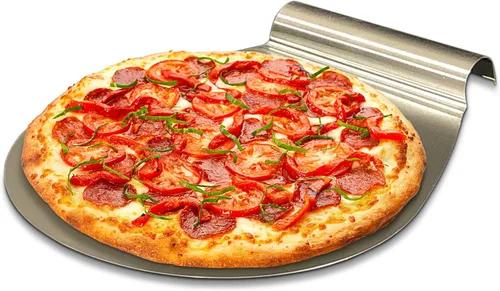 Pela de acero inoxidable, raspador multiusos de metal, paleta, cortador y espátula, herramienta giratoria, para pizza casera, pan, pasteles, horno