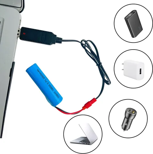 Miniatura 6 de Cable de carga USB de 3.7 V con enchufe JST de 2 pines compatible con automóvil RC, avión, tanque, barco y otros juguetes de control remoto