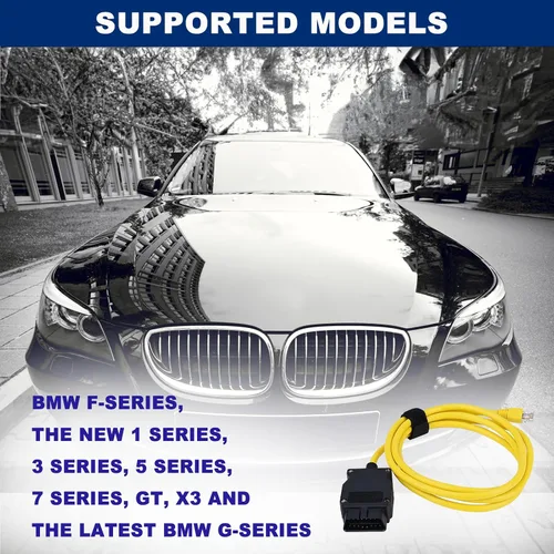 Miniatura 4 de ENET - Cable OBD2 compatible con BMW OBD, ICOM E SYS ISTA, Bootmod3 Bimmercode - Serie F - Cable RJ45 de 6.6 pies (6.6 ft)