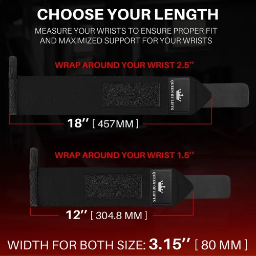 Miniatura 5 de TECEUM Weightlifting 18" & 12" Wrist Wraps with Thumb Loop – Heavy Duty Wrist Workout Braces for Men and Women – Ideal for Powerlifting, Strength