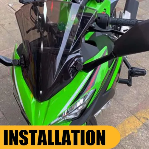 Miniatura 6 de Parabrisas scooter deflectores de viento doble burbuja compatible con Ninja 400 2018-2023