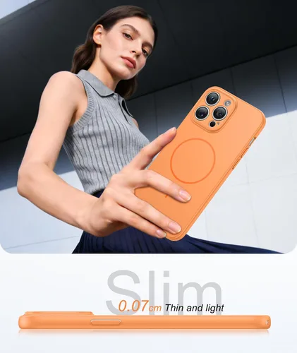 Miniatura 561 de FNTCASE Funda para iPhone 17 Pro: Fundas delgadas translúcidas de color azul claro compatibles con MagSafe, protección completa de la cámara