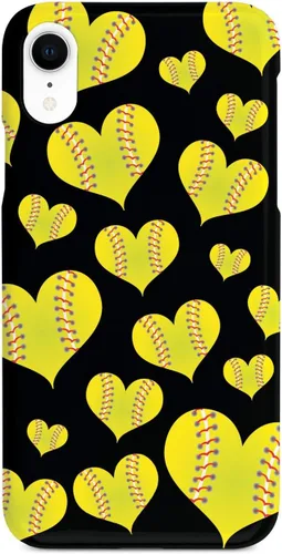Miniatura 10 de Inspired Cases - Compatible con iPhone Xs Max - Funda protectora con textura 3D para Apple iPhone Xs Max - Patrón de corazón de sóftbol