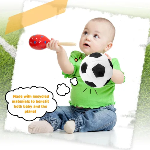 Miniatura 4 de Pelota de fútbol de felpa suave de 3 piezas con chirrido para niños, cumpleaños, deportes, fiesta, regalos, decoración de habitación y dormitorio