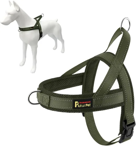 Miniatura 15 de Arnés para perro sin tirón de Plutus Pet con malla transpirable acolchada, ajustable, reflectante, a prueba de fugas, arnés para perros