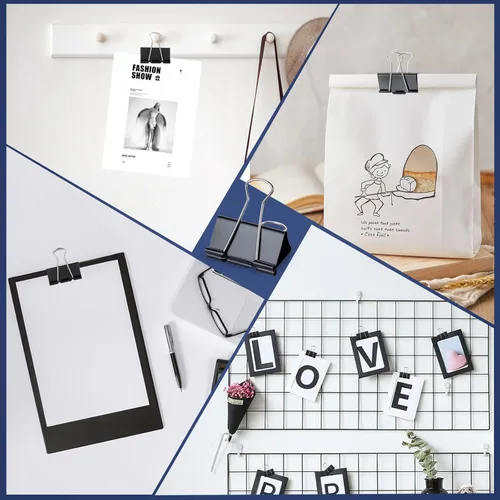 Miniatura 6 de 72 piezas de clips de carpeta extra grandes de 2 pulgadas, clip de papel grande, clips de papel jumbo a granel, abrazadera de papeleo grande