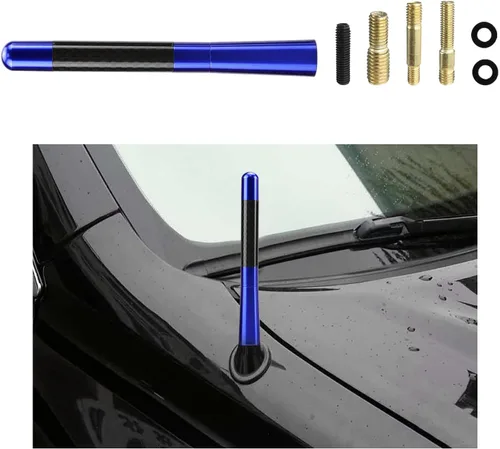 Miniatura 9 de Dickno Antena corta para automóvil, antena de radio de aluminio de 1.37 pulgadas, repuesto de mástil, antena de recepción de radio AM/FM automática