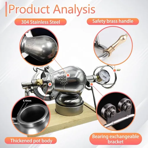 Miniatura 2 de Chinese Popcorn Cannon, High Pressure Popcorn Maker, Hand Puffed Rice Maker Popcorn Popper, Stovetop Maquina Palomitas Maiz(500ml)