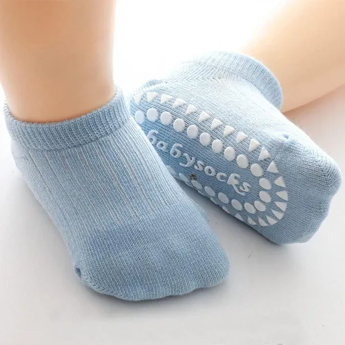 Miniatura 6 de Calcetines de algodón antideslizantes de corte bajo para niños y niñas