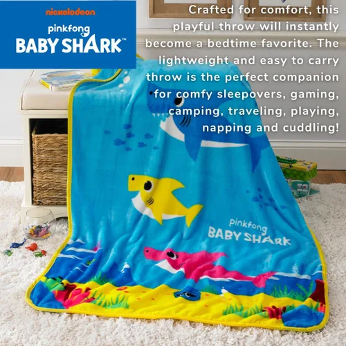 Miniatura 2 de Baby Shark - Ropa de cama para niños, manta de seda supersuave al tacto, 40 x 50 pulgadas, (producto oficial con licencia) por Franco Baby Shark