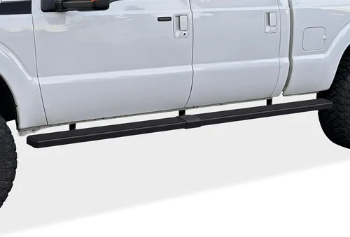Miniatura 24 de Estribos APS 5 pulgadas negros compatibles con Ford F250 F350 Super Duty 1999-2016 cabina doble acero inoxidable (pasos laterales barras laterales)