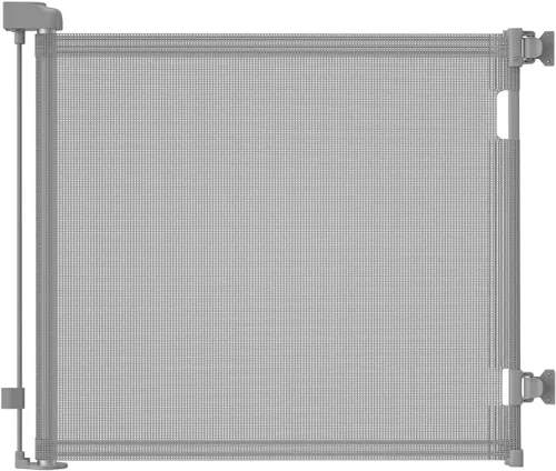 Miniatura 7 de Puerta retráctil para bebés para escaleras y puertas, 55 pulgadas de ancho x 33.6 pulgadas de alto, puerta de malla para perros de fácil instalación