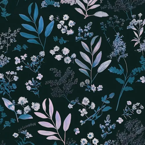 Miniatura 29 de Laatse Papel Tapiz de Hoja Azul/Dorada Despegar y Pegar Papel Tapiz Vintage Floral Oscuro Impermeable Autoadhesivo Removible Boho Papel de Pared