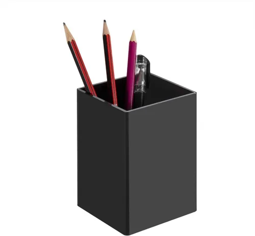 Miniatura 3 de NIUBEE Portalápices acrílico negro, paquete de 4, organizador de escritorio para lápices, accesorios de escritorio para escritorio de oficina