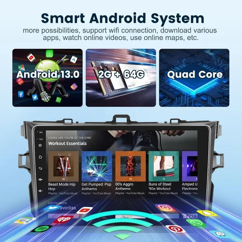Miniatura 4 de Estéreo de coche Android 2G+64G para Honda CRV 2007-2011 con Carplay inalámbrico/Android Auto con navegación GPS WiFi, pantalla táctil de 9